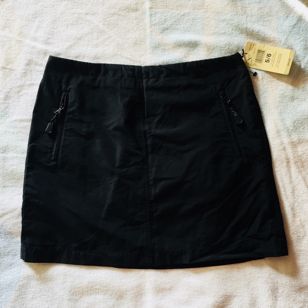 Black side zip Esprit skirt with zippered pockets